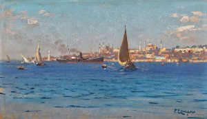 Off Seraglio Point by Fausto Zonaro Oil Painting
