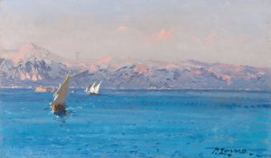 The Aegean Coast by Fausto Zonaro Oil Painting