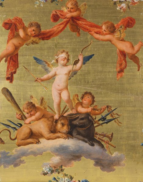 Eros defeats war, strength and ferocity by Fedele Fischetti - Hand-Painted Oil Painting Reproduction