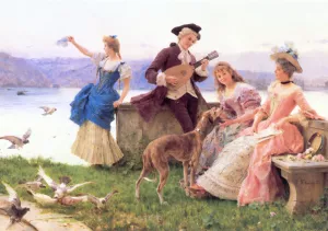 A Day's Outing by Federico Andreotti - Oil Painting Reproduction