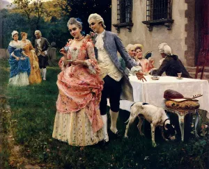 An Afternoon Tea Oil painting by Federico Andreotti