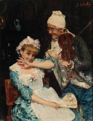 Der Musikant by Federico Andreotti Oil Painting