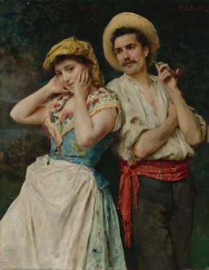 Flirtation by Federico Andreotti Oil Painting