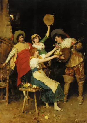 Flowers for Music by Federico Andreotti - Oil Painting Reproduction