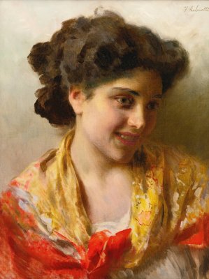 Gypsy beauty by Federico Andreotti Oil Painting