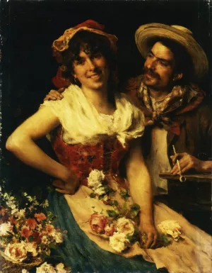 The Courtship of Giovane Fioraia painting by Federico Andreotti