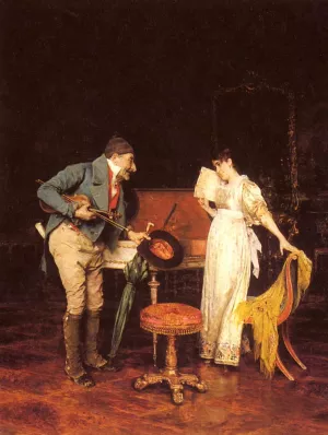 The Music Lesson by Federico Andreotti - Oil Painting Reproduction