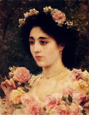 The Pink Rose by Federico Andreotti - Oil Painting Reproduction