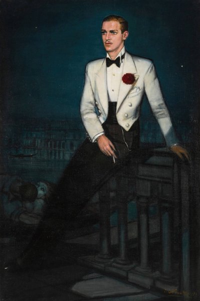 Main Product Photo of Douglas Fairbanks, Jr. Painting by Federico Beltran Masses