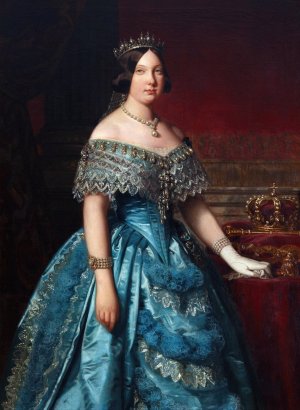 Isabel II de Espana by Federico De Madrazo Y Kuntz Oil Painting