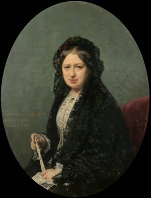 Maria Encarnacion Cueto de Saavedra, Duquesa de Rivas by Federico De Madrazo Y Kuntz Oil Painting