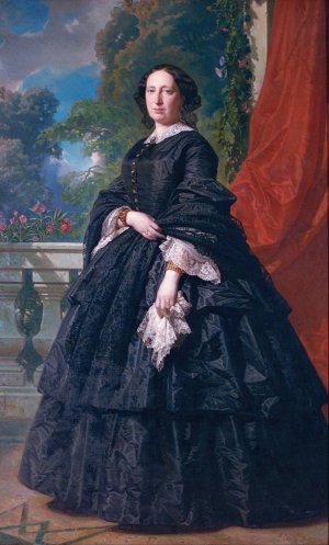 Portrait of Carlota Quintana Badia by Federico De Madrazo Y Kuntz Oil Painting
