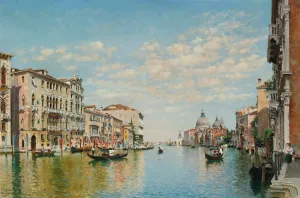Gondoliers On The Grand Canal, Venice by Federico Del Campo Oil Painting