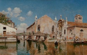 Santa Maria Valverde and the Scuola Vecchia della Misericordia, Venice by Federico Del Campo Oil Painting