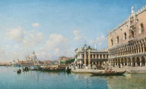 The Doge's Palace And Santa Maria Della Salute by Federico Del Campo Oil Painting