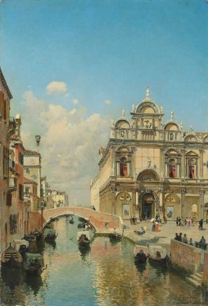 The Ospedale Civile in the Scuola Grande di San Marco and the Basilica of SS. Giovanni e Paolo by Federico Del Campo Oil Painting