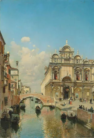 The Ospedale Civile in the Scuola Grande di San Marco and the Basilica of SS. Giovanni e Paolo by Federico Del Campo Oil Painting