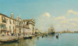 The Zattere, Venice by Federico Del Campo Oil Painting