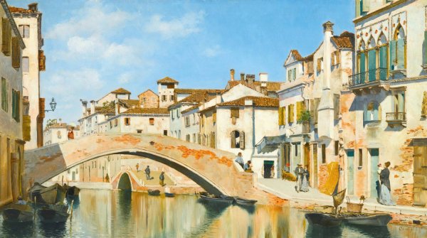 Tintoretto's House, Venice  by Federico Del Campo - Hand-Painted Oil Painting Reproduction