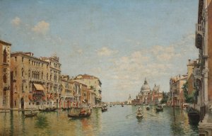 View of the Grand Canal of Venice by Federico Del Campo Oil Painting