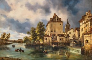 French country life by Federico Moja Oil Painting