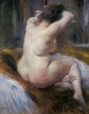 Etude de Nu Oil painting by Federico Zandomeneghi