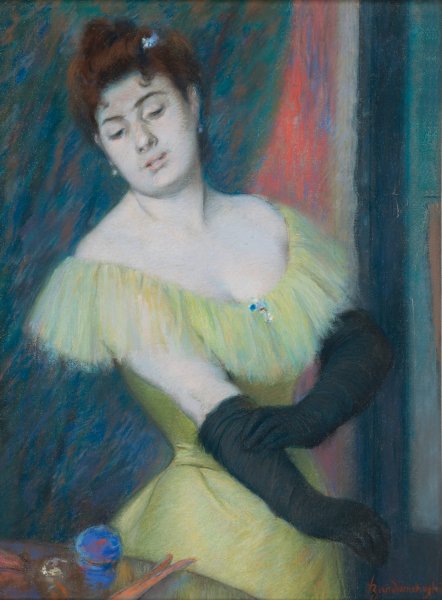 Main Product Photo of I Guanti Neri  Painting by Federico Zandomeneghi