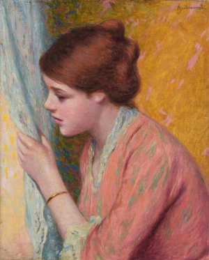 La curiosite by Federico Zandomeneghi Oil Painting