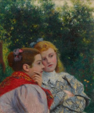 Les deux soeurs by Federico Zandomeneghi Oil Painting
