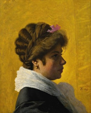 Portrait Of A Lady by Federico Zandomeneghi Oil Painting