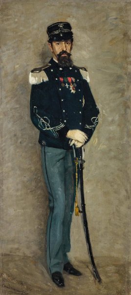 Portrait of an Infantry Captain by Federico Zandomeneghi Oil Painting