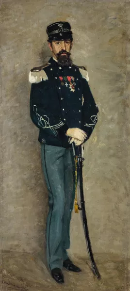 Portrait of an Infantry Captain by Federico Zandomeneghi Oil Painting