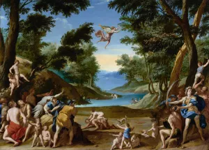Cupid and Pan by Federico Zuccaro Oil Painting