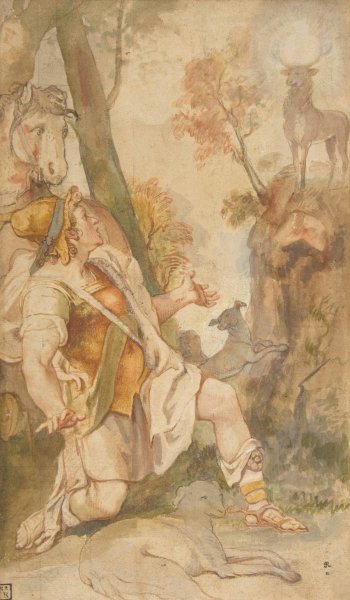 Main Product Photo of The Vision of Saint Eustace  Painting by Federico Zuccaro