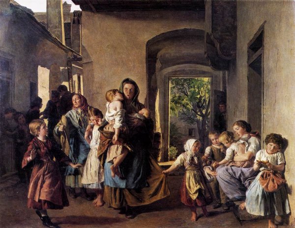 Main Product Photo of After Confiscation Painting by Ferdinand Georg Waldmueller
