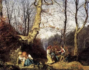 Early Spring in the Wienerwald by Ferdinand Georg Waldmueller - Oil Painting Reproduction