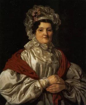 Frau In Weisser Spitzenhaube by Ferdinand Georg Waldmueller Oil Painting