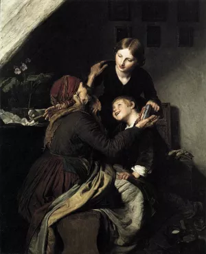 The Grandmother's Birthday painting by Ferdinand Georg Waldmueller