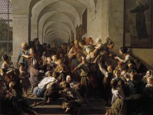 The Soup Kitchen Oil painting by Ferdinand Georg Waldmueller