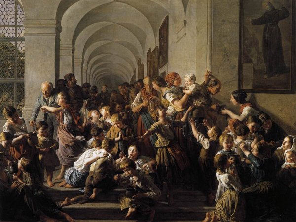 The Soup Kitchen by Ferdinand Georg Waldmueller - Hand-Painted Oil Painting Reproduction
