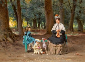 Afternoon in the Park by Fedor Andreevich Bronnikov Oil Painting