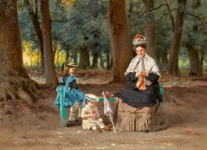 Afternoon in the Park by Fedor Andreevich Bronnikov Oil Painting