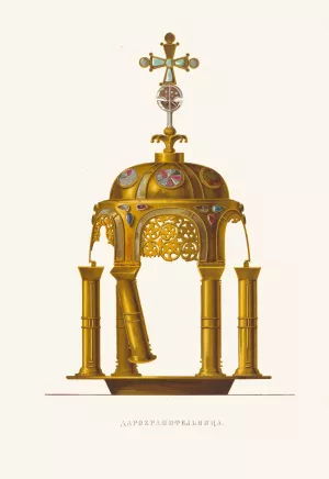 Darokhranitel'nitsa. V 1-2 um. Oil painting by Fedor Grigoryevich Solntsev