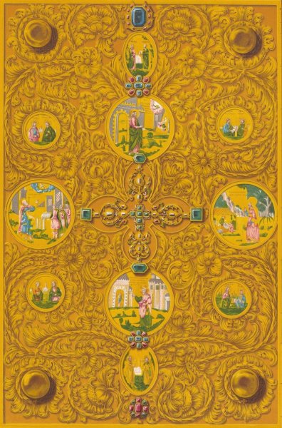 Ispodniaia storona oklada evangeliia tsaritsy Natalii Kirilovny  by Fedor Grigoryevich Solntsev - Hand-Painted Oil Painting Reproduction