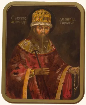 Izobrazhenie arkhimandrita Troitskoi lavry Dionisiia by Fedor Grigoryevich Solntsev Oil Painting