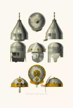 Mongol'skii shishak, prilbitsa i misiurka by Fedor Grigoryevich Solntsev Oil Painting