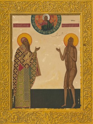 Obraz Sv. Makariev, Egipetskago i Aleksandriiskago Oil painting by Fedor Grigoryevich Solntsev