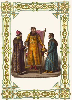 Odezhda tsarskaia i boiarskaia XVII stoletiia by Fedor Grigoryevich Solntsev Oil Painting