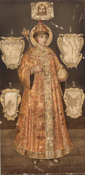 Odezhda tsarskaia. Izobrazhenie tsaria Feodora Alekseevicha by Fedor Grigoryevich Solntsev Oil Painting