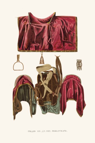 Sedlo kn. Dm. Mikh. Pozharskago  by Fedor Grigoryevich Solntsev - Hand-Painted Oil Painting Reproduction